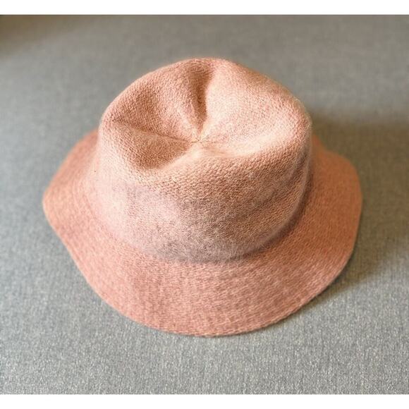 Angora Nylon Vintage Cozy Pink Bucket Hat One Size Old Money - Picture 1 of 7